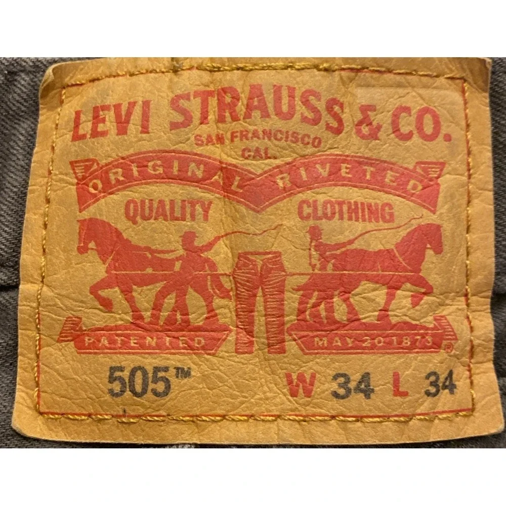 Vintage Levi's 505‎ 34x34 Men's Straight Leg Regular Fit Jeans Dark Gray